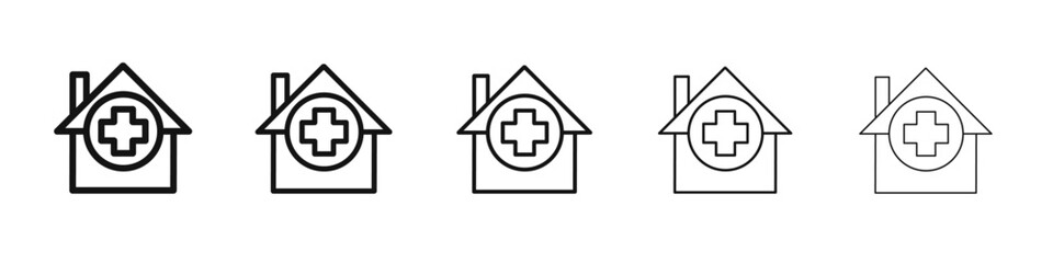 hospital icon vector outline set illustration sign
