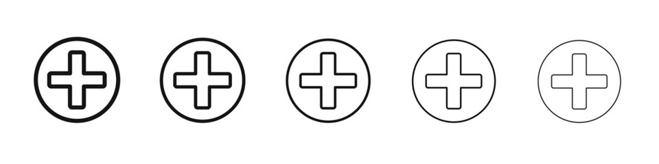 Hospital sign icon vector outline set illustration sign