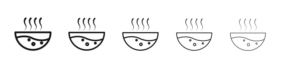 Hot Water icon vector outline set illustration sign