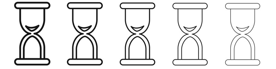 Hourglass end icon vector outline set illustration sign