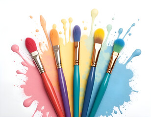 Fototapeta premium paint brushes and paint