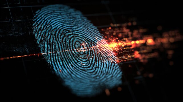 Digital Fingerprint Representation Used for Identity Verification and Secure Access in Modern Technology - Powered by Adobe