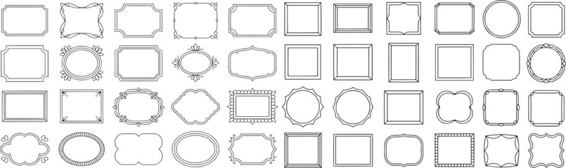 Vintage Decorative Frames Set &ndash; Isolated Vector Collection on White Background

