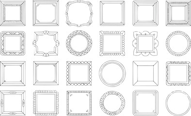 Vintage Decorative Frames Set – Isolated Vector Collection on White Background

