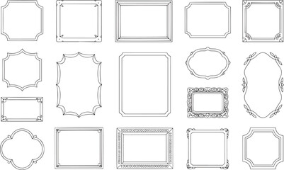 Vintage Decorative Frames Set – Isolated Vector Collection on White Background

