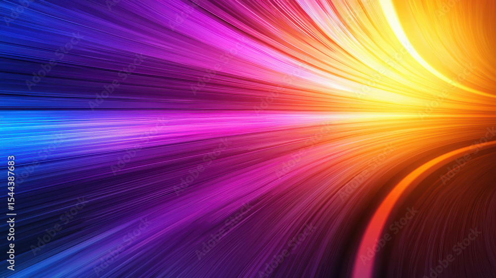 Poster vibrant motion blurs in colorful waves of light creating abstract background and design