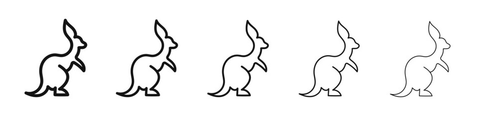 kangaroo icon vector outline set illustration sign