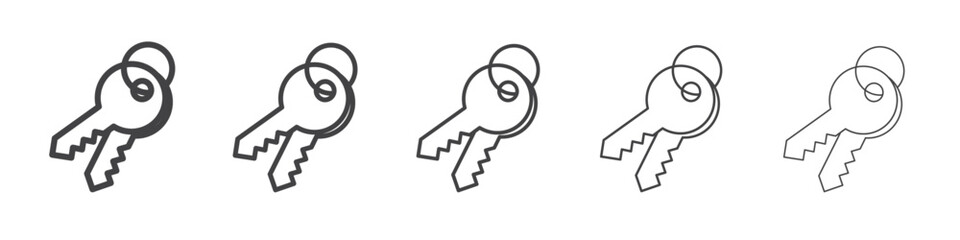 Key icon vector outline set illustration sign