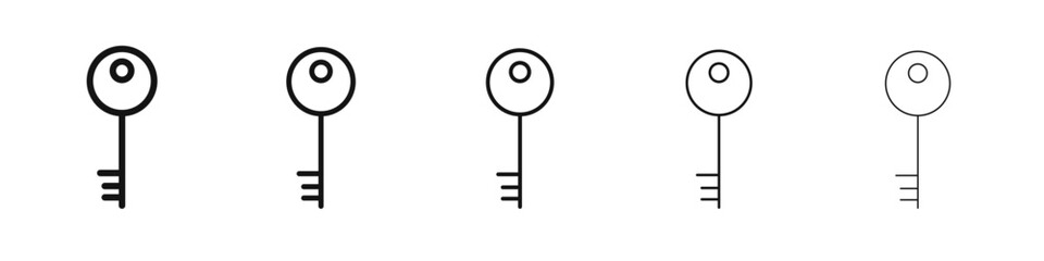 Key icon vector outline set illustration sign