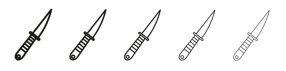 knife icon vector outline set illustration sign