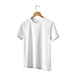 White cotton t-shirt template, isolated on a white background, perfect for your apparel design