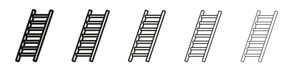 Ladder icon vector outline set illustration sign