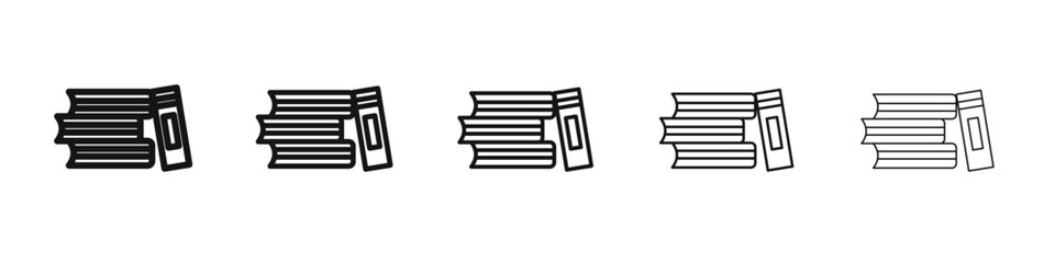 Library icon vector outline set illustration sign