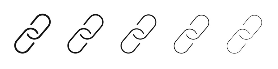 Link icon vector outline set illustration sign