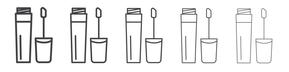 Lip gloss icon vector outline set illustration sign