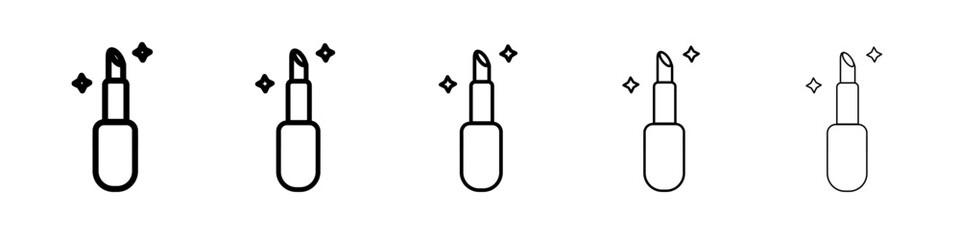 Lipstick icon vector outline set illustration sign