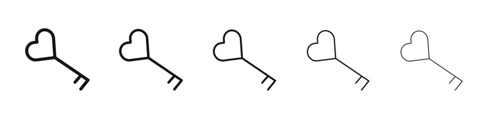 Love key Icon vector outline set illustration sign