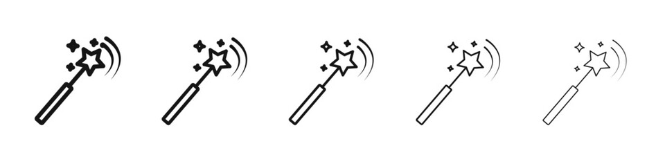 Magic icon vector outline set illustration sign
