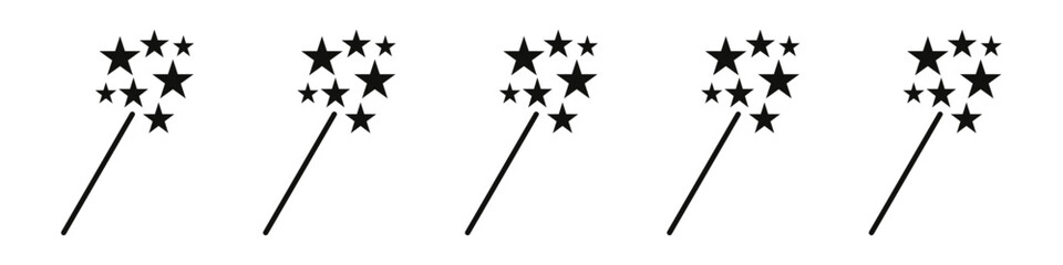 Magic wand icon vector outline set illustration sign