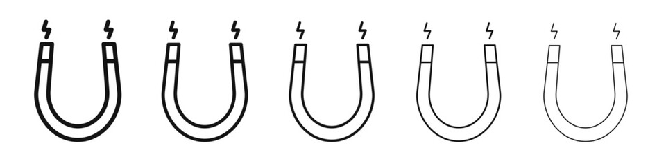 Magnet icon vector outline set illustration sign