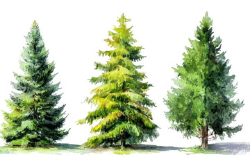 Conifer Trees Illustration