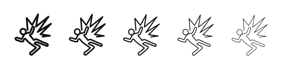 man fall down icon vector outline set illustration sign