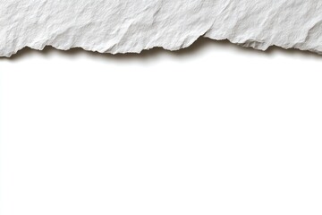White Torn Paper Texture with Rough Edges for Background or Design Elements in Creative Projects and Artistic Presentations