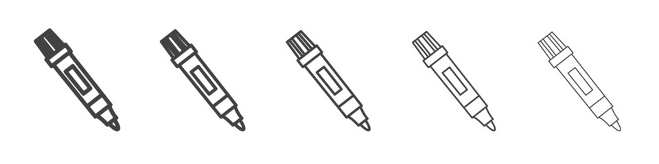 Marker icon vector outline set illustration sign