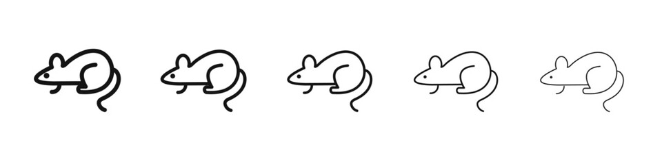 Mouse animal icon vector outline set illustration sign