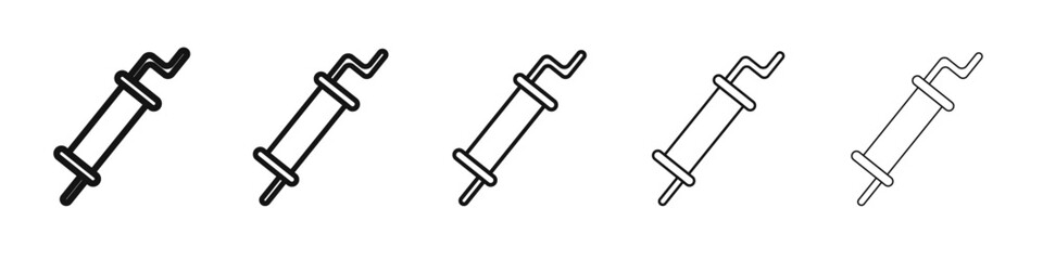 Muffler icon vector outline set illustration sign