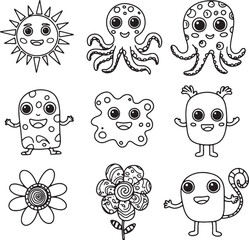 Fototapeta premium Set of funny cartoon monsters