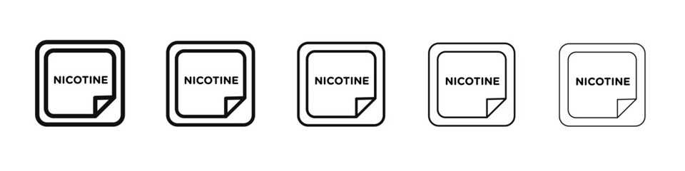 Nicotine patch icon vector outline set illustration sign