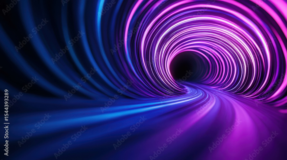 Canvas Prints vibrant light tunnel with swirling colors and ethereal glow in digital abstract art
