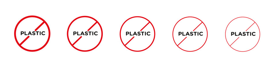 No plastic sign vector outline set illustration sign