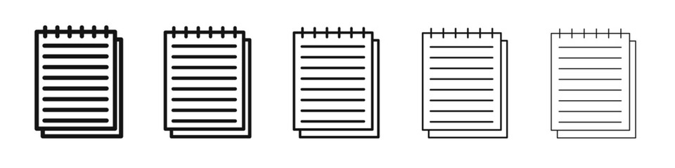 Notepad icon vector outline set illustration sign