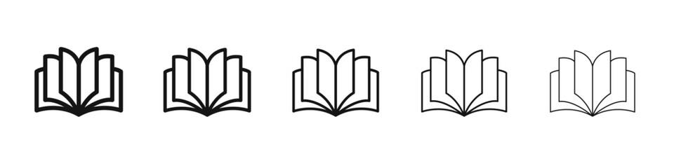 Open Book icon vector outline set illustration sign