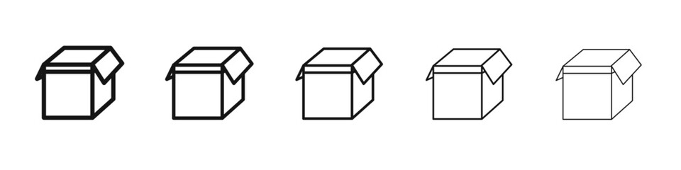 Open box icon vector outline set illustration sign