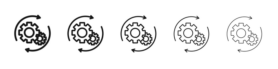 Operation icon vector outline set illustration sign