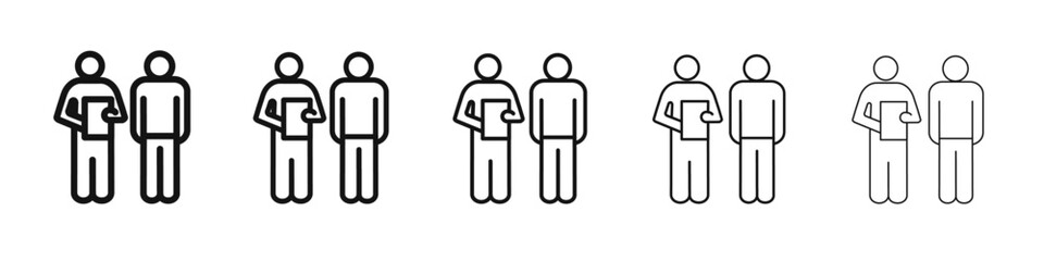 Oral survey icon vector outline set illustration sign