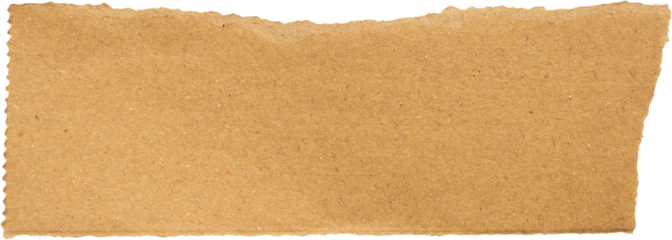 piece of brown paper tear isolated on white background