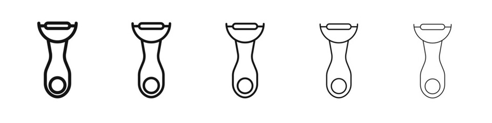 Peeler kitchen tool icon vector outline set illustration sign