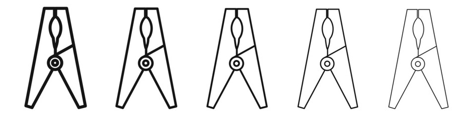 Peg icon vector outline set illustration sign