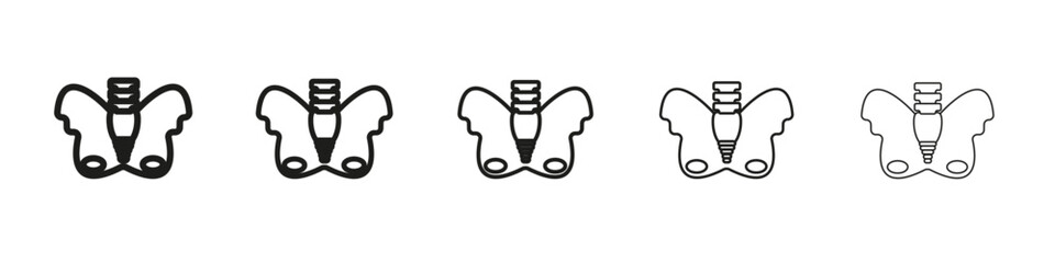 Pelvic area icon vector outline set illustration sign