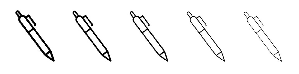 Pen icon vector outline set illustration sign