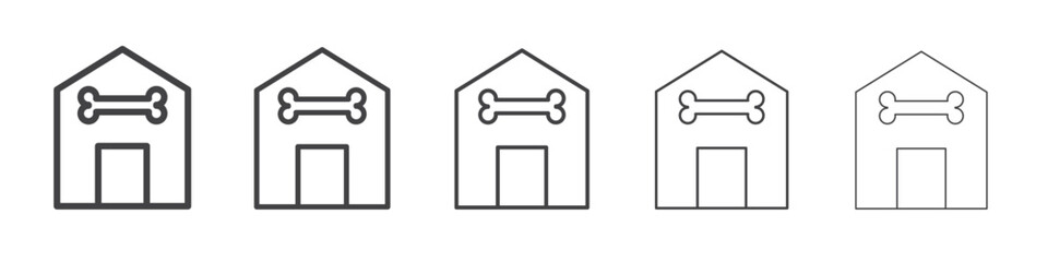 Pet House icon vector outline set illustration sign