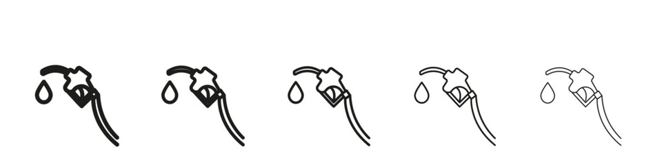 petrol icon vector outline set illustration sign