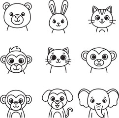 Set of cartoon animals