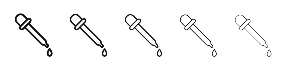 pipette icon vector outline set illustration sign