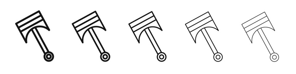 piston icon vector outline set illustration sign