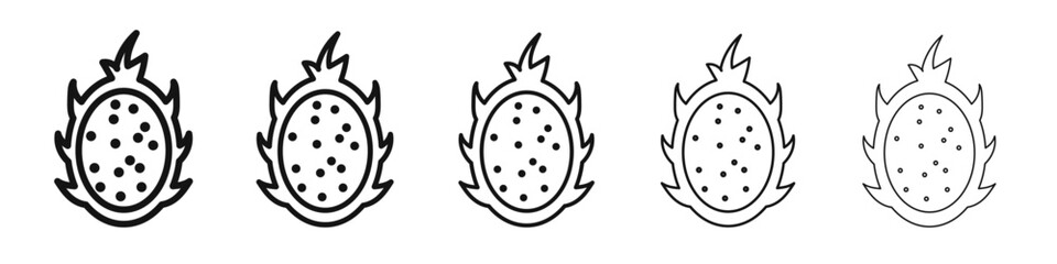 pitaya icon vector outline set illustration sign